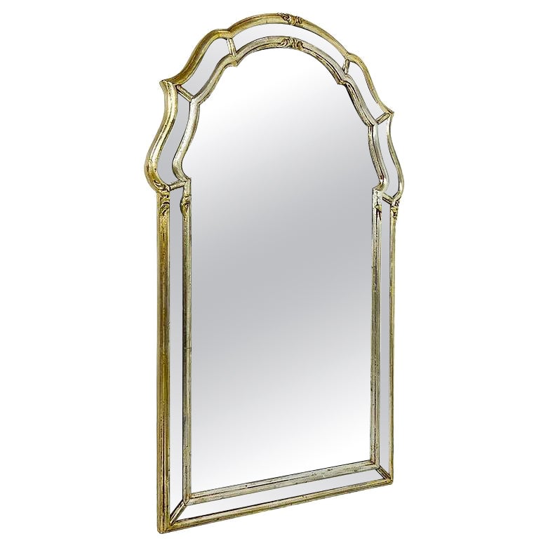 Mid 20th Century Italian Regency Parclose Wall Mirror For Sale