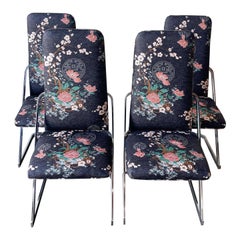Vintage Postmodern Chinoiserie Cantilever Dining Chairs