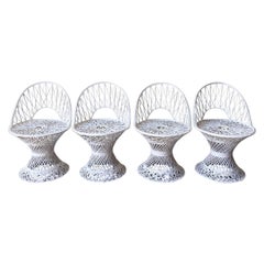 Mid Century Modern White Russell Woodard Spun Fiberglass Chairs - Set of 4