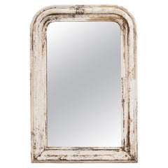 Antique 19th Century Louis Phillipe French White Patinated Mirror