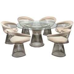 Used Platner Dining Table and Six Chairs by Warren Platner for Knoll