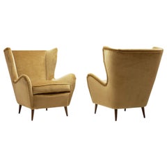 Vintage Italian Mid-Century Modern Lounge Chairs with Tapered Legs, Italy 1950s