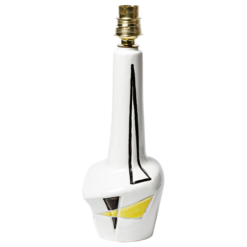20th century design white and abstract colors ceramic table lamp st. of Orlando For Sale