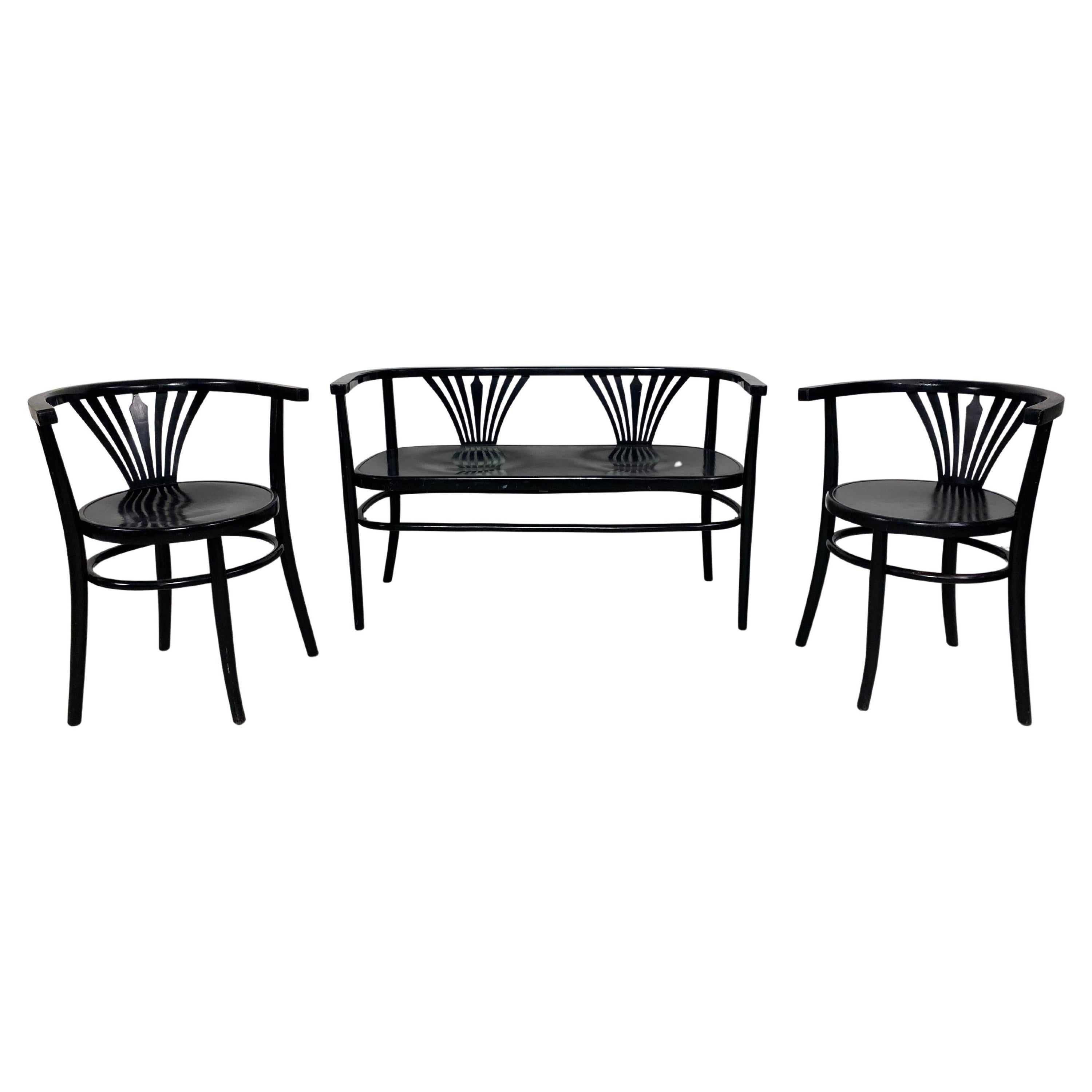 Black secession seating group by Fischel For Sale