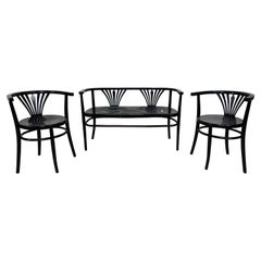Antique Black secession seating group by Fischel