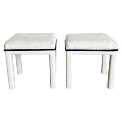 Postmodern Off White Low Parsons Stools - a Pair
