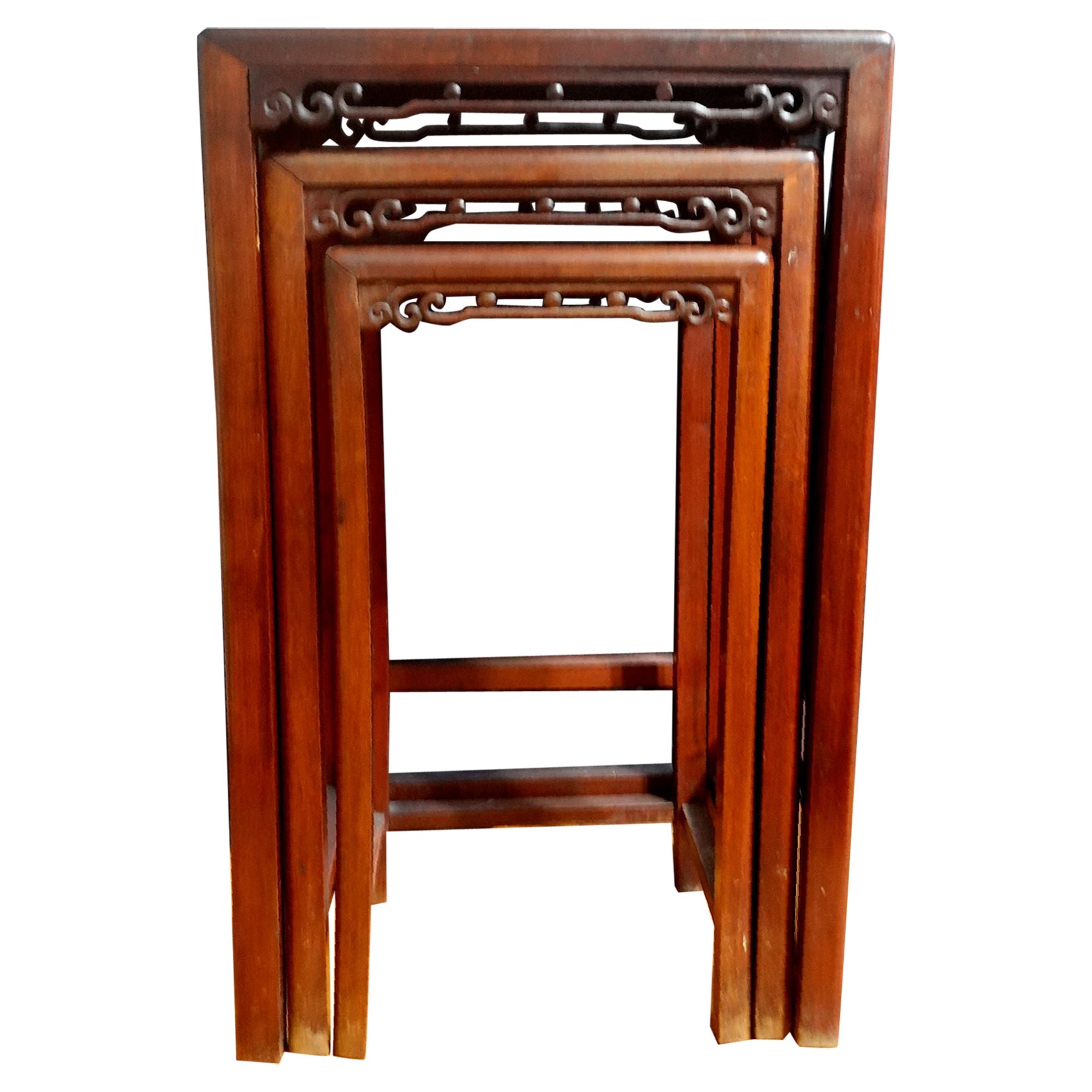 Antique Chinese Rosewood and Mahogany Nesting Tables Ric #2