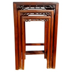 Antique Chinese Rosewood and Mahogany Nesting Tables Ric #2