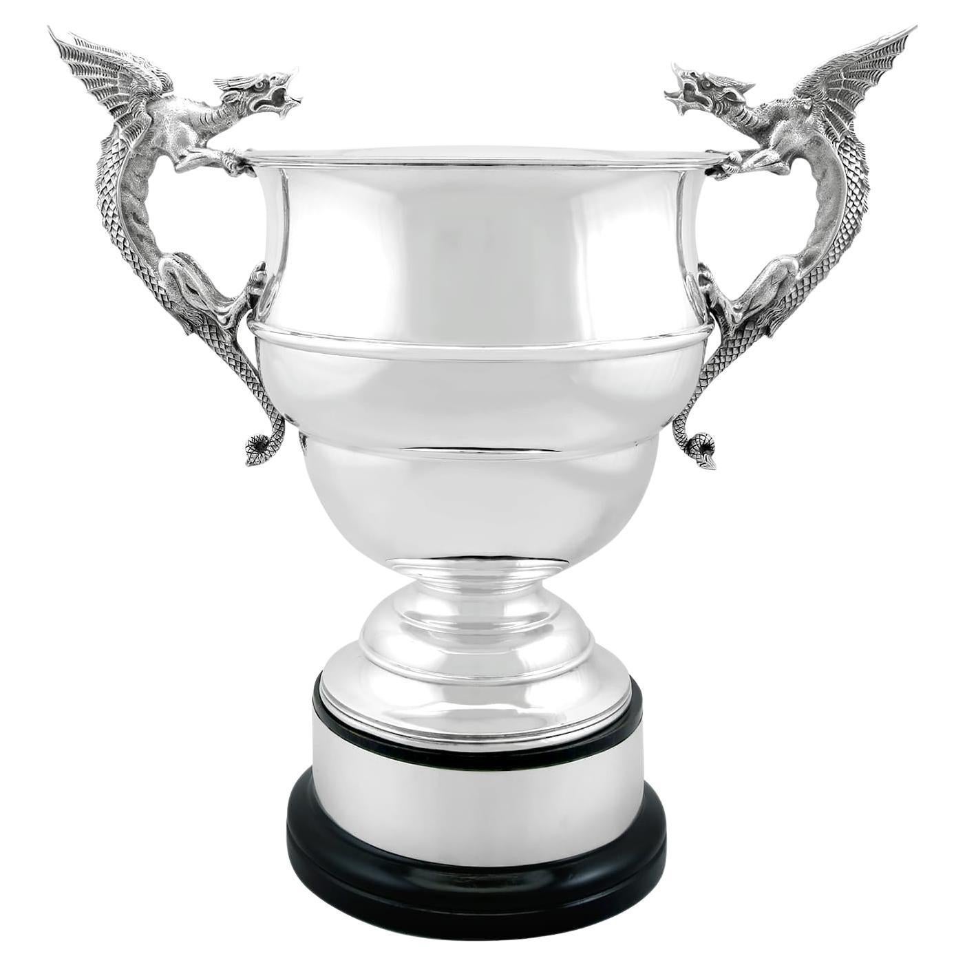 Antique Edwardian Sterling Silver Presentation Cup and Plinth (1906) For Sale