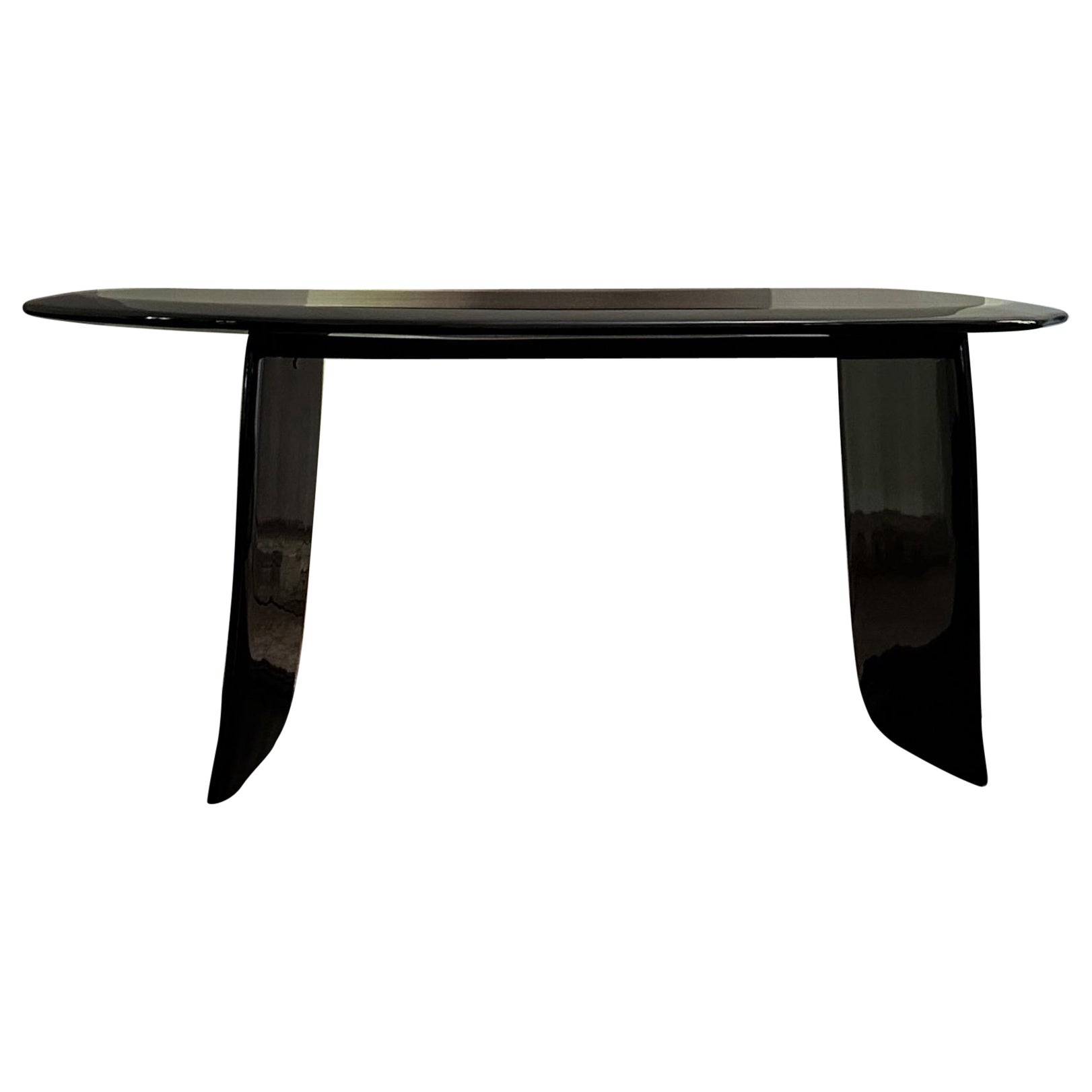 Bureau contemporain en frêne organique laqué noir par Wood Wood