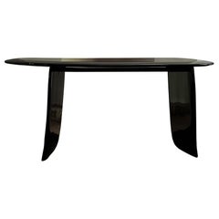 Contemporary High Lacquered Black Organic Ash Wood Desk by kar