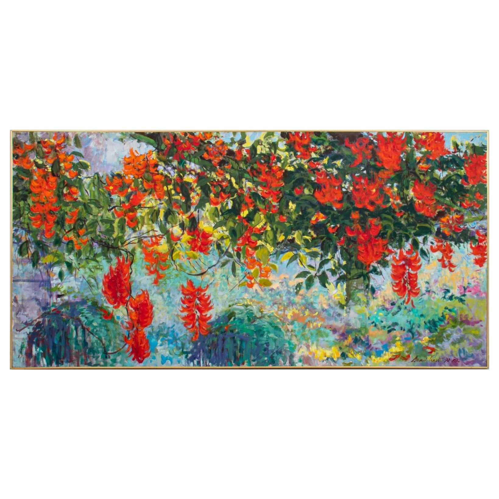 Daniel Knoll Impressionistic Floral Oil on Canvas For Sale