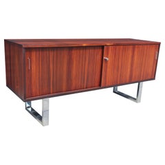Vintage 1970s Rosewood and chrome sideboard/credenza 