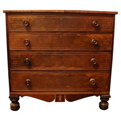 Antique Circa 1810 Channel Island Chest of Drawers with Greek Key Stringing