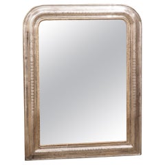 Antique French Silverleaf Louis Philippe Mirror with Geometric Motifs, 19th C.
