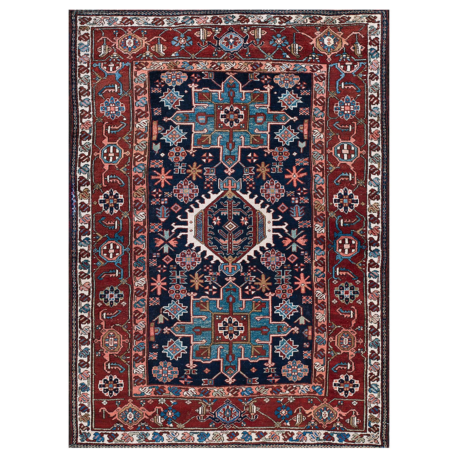 Early 20th Century N.W. Persian Karajeh Carpet ( 4'6" x 6'8" - 137 x 203 ) For Sale