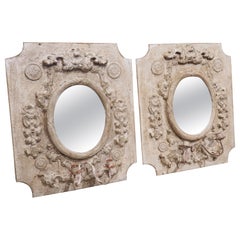 Pair of Italian Painted Wood and Gesso Mirror Sconces
