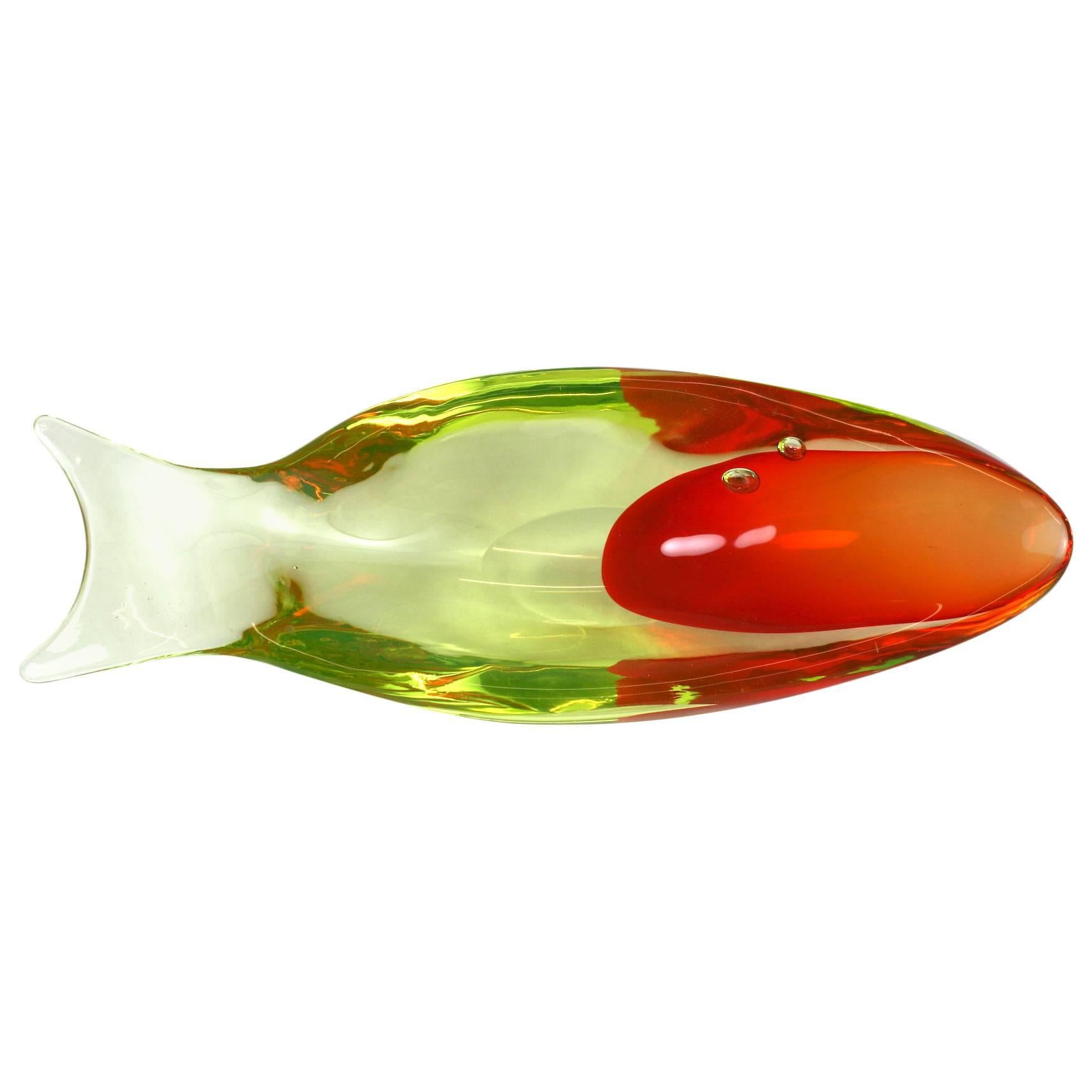 Da Ros for Cenedese Two-Toned Sommerso Fish Bowl For Sale