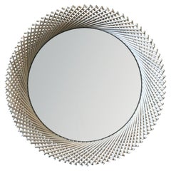 Mooda Mirror Round 18 / Bleached Maple Wood, Clear Mirror by INDO-