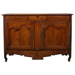 Antique Early 19th Century French Walnut Buffet with Marquetry From the Dordogne Region