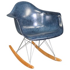 Mid Century Modern Blue Modernica Fiberglass Child’s Rocking Chair