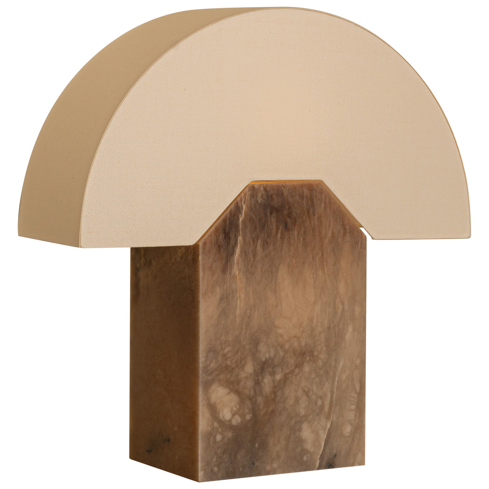 Tobacco Alabaster Edna Table Lamp by Simone & Marcel For Sale