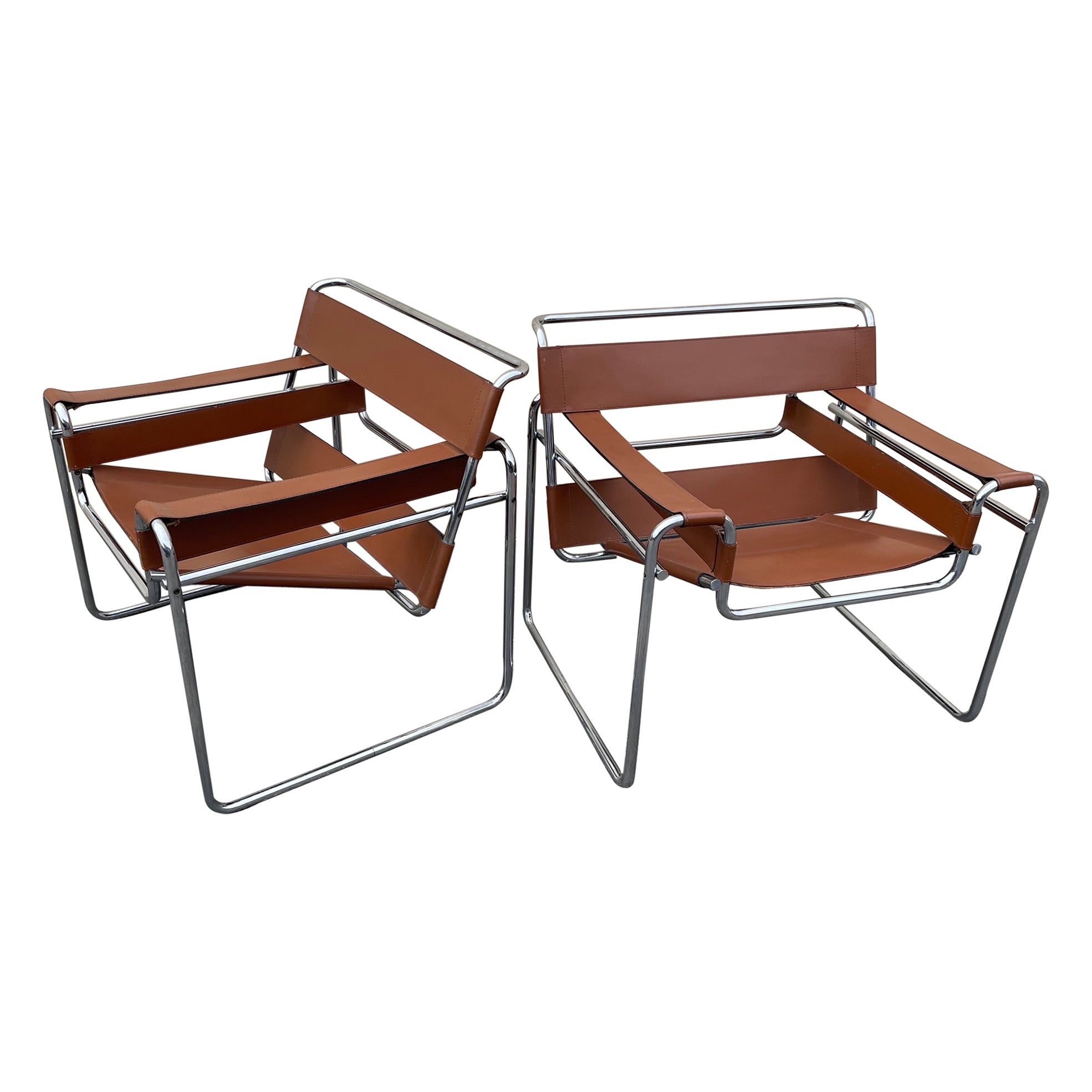 Pair of Vintage Wassily Chairs by Marcel Breuer for Stendig / Gavina