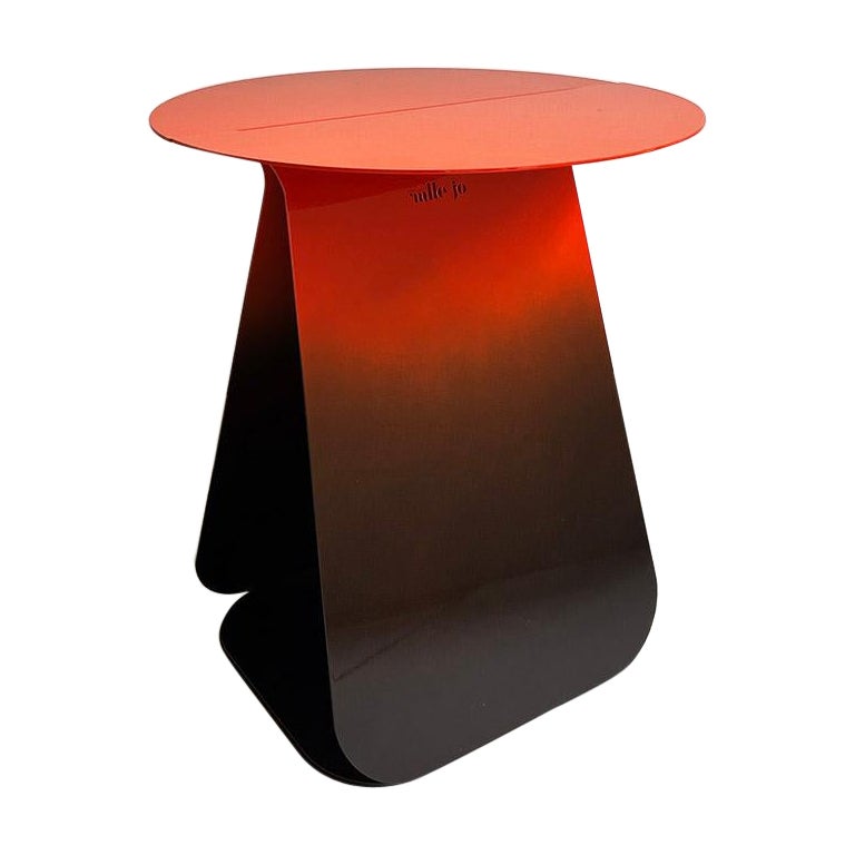 YOUMY Round Red Shaded Side Table by Mademoiselle Jo For Sale