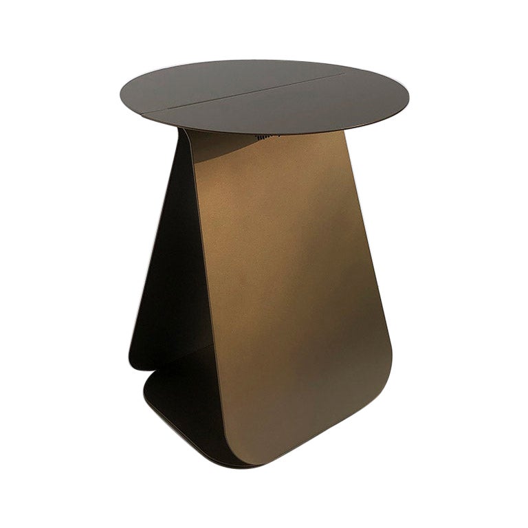 YOUMY Round Bronze Side Table by Mademoiselle Jo For Sale