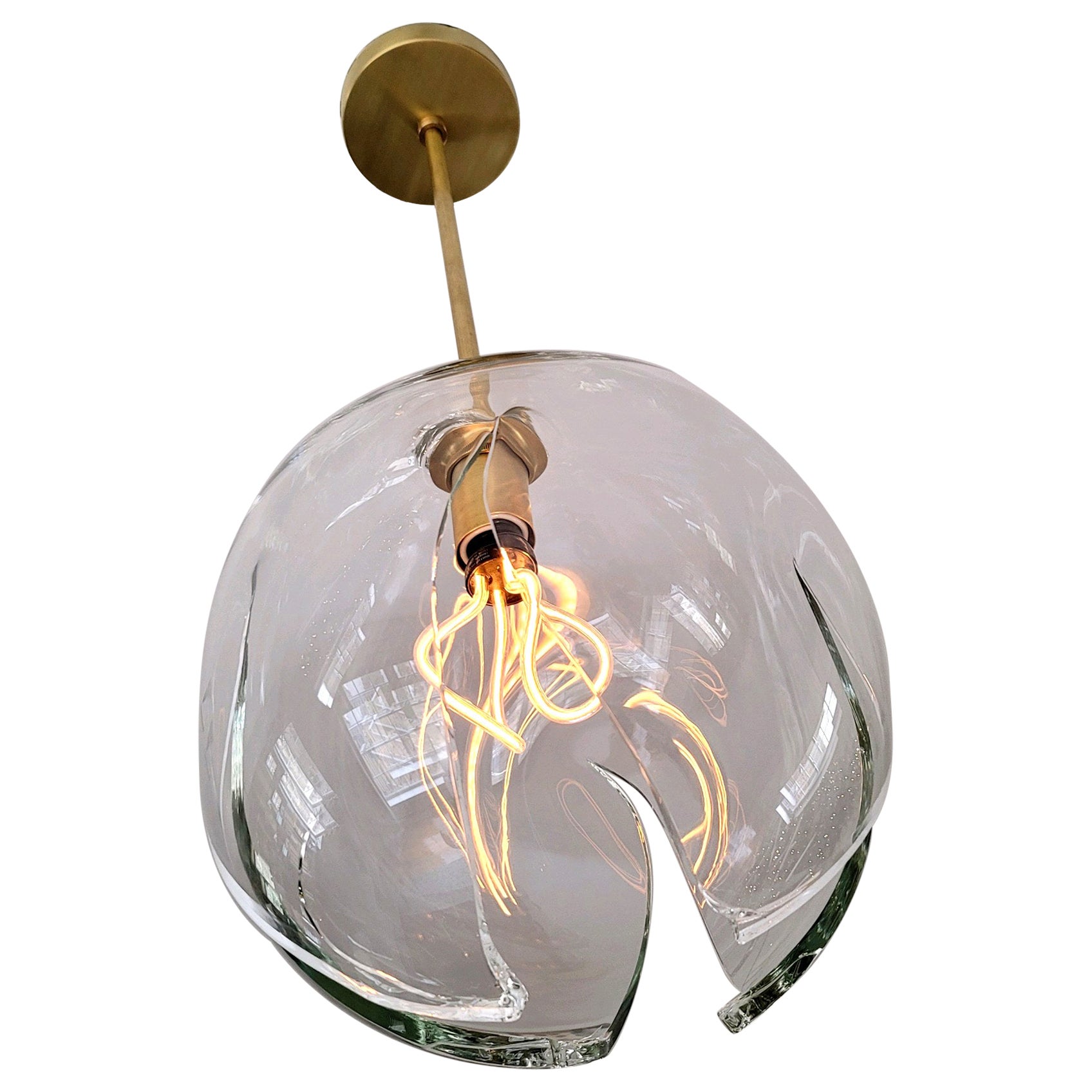 Release Pendant Light in Brushed Brass For Sale