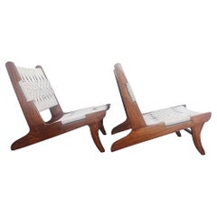 Vintage Rope Lounge Chairs attributed to Pierre Jeanneret
