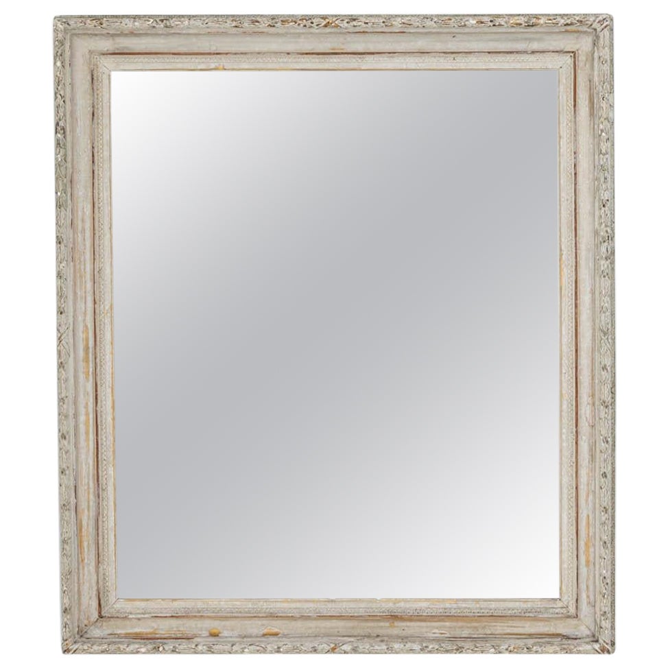 19th Century French White Painted Mirror