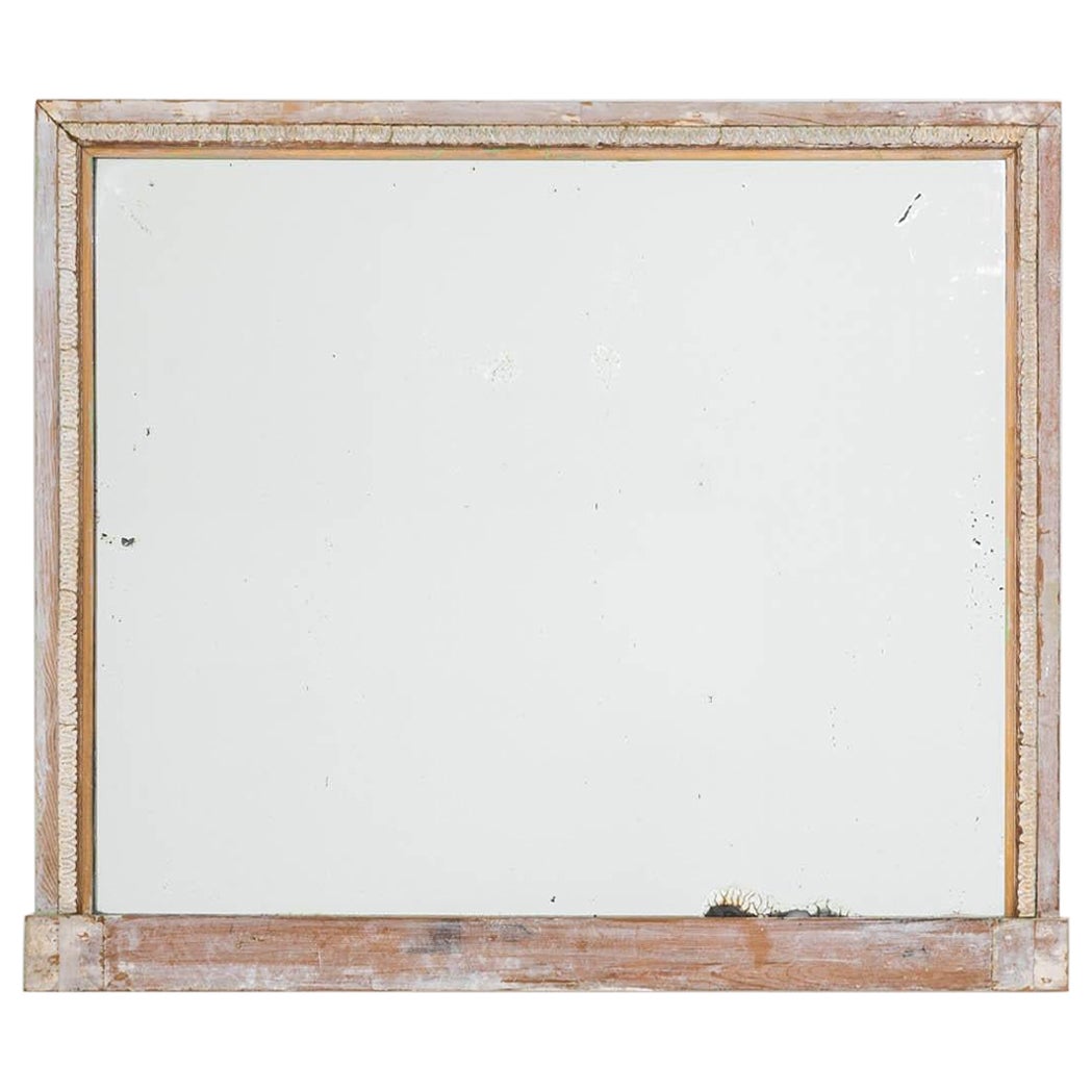 Miroir français du 19ème siècle peint en blanc