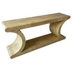Lacquered Goatskin Console Table by Sally Sirkin Lews