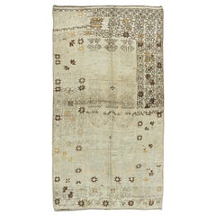 5.2x9.2 Ft Neutral Colors Handmade Rug, Vintage Washed Vintage Oushak Carpet