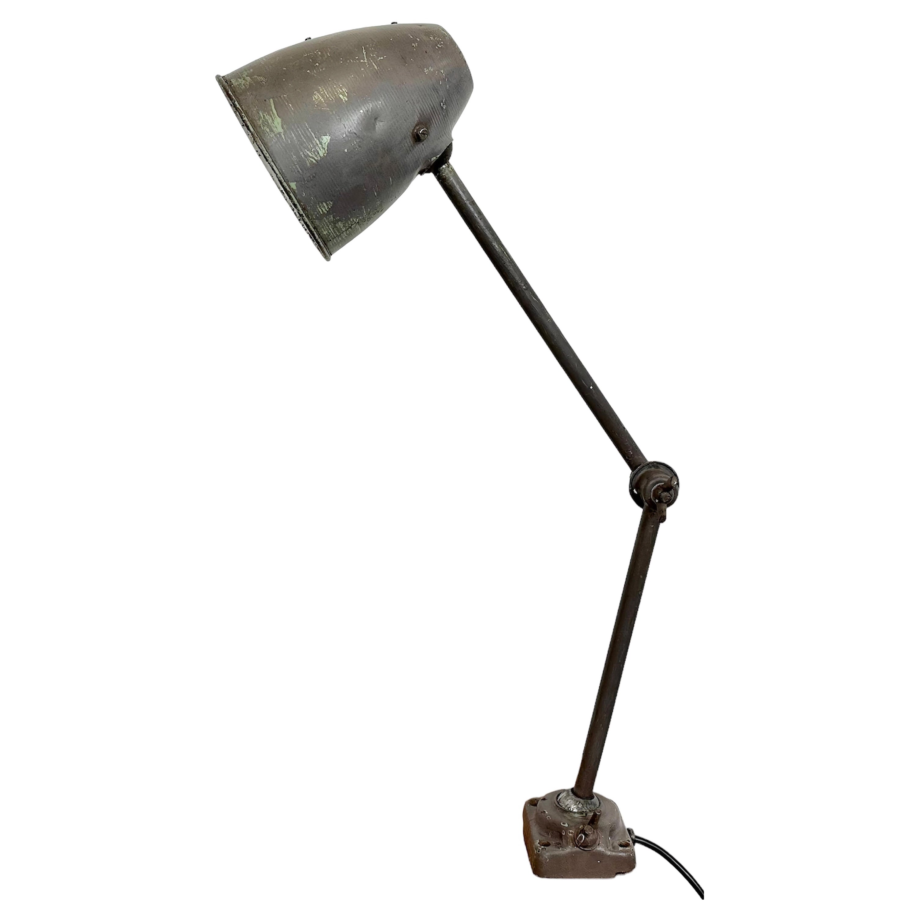 Brown Industrial Workshop Table Lamp, 1960s For Sale