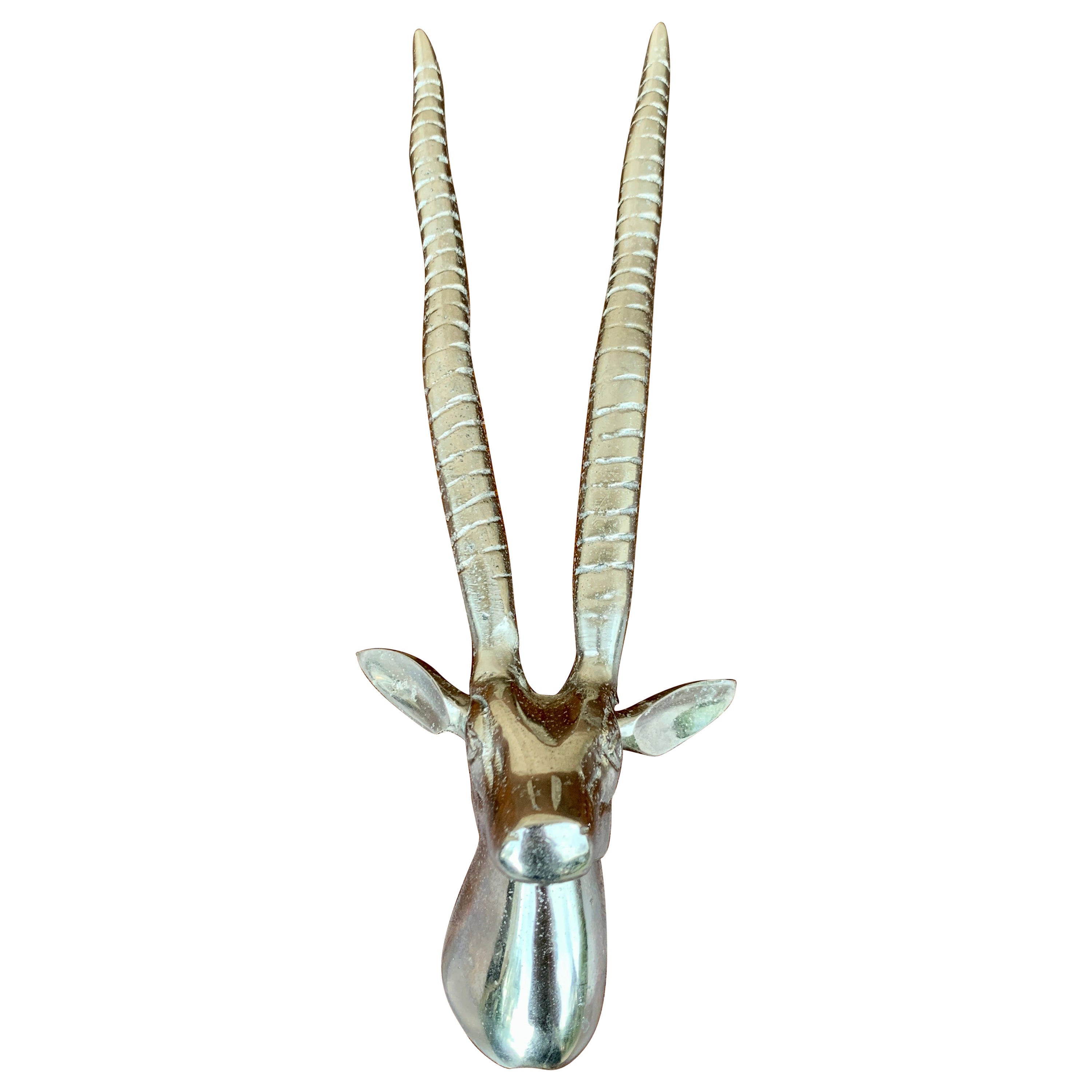 Wandmontierter Antelope-Kopf aus Aluminium im Angebot