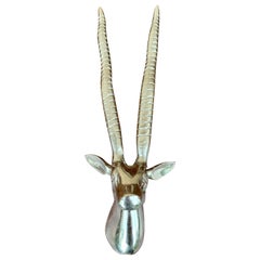 Vintage Aluminum Wall Mounted Antelope Head