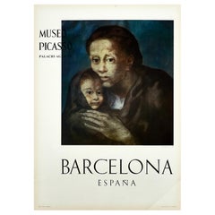 Poster del Museo Picasso di Mère et Enfant au Fichu di Pablo Picasso, circa 1966.