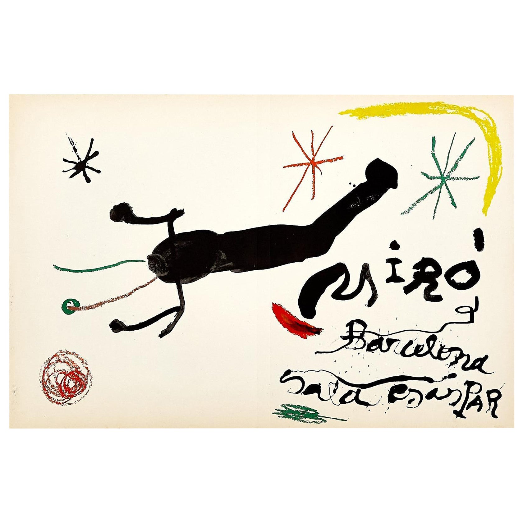 Expression vibrante : Lithographie en couleurs de Joan Miro, 1964  en vente