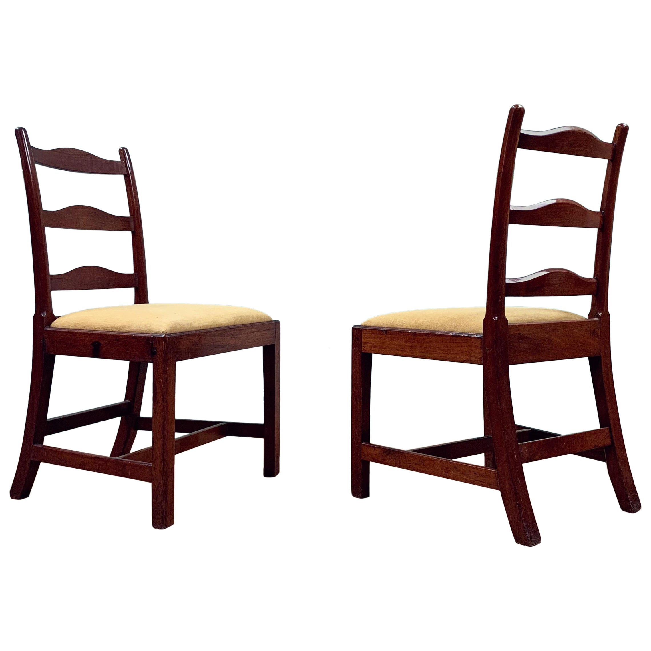 A Pair of George III Ladderback Chairs  For Sale