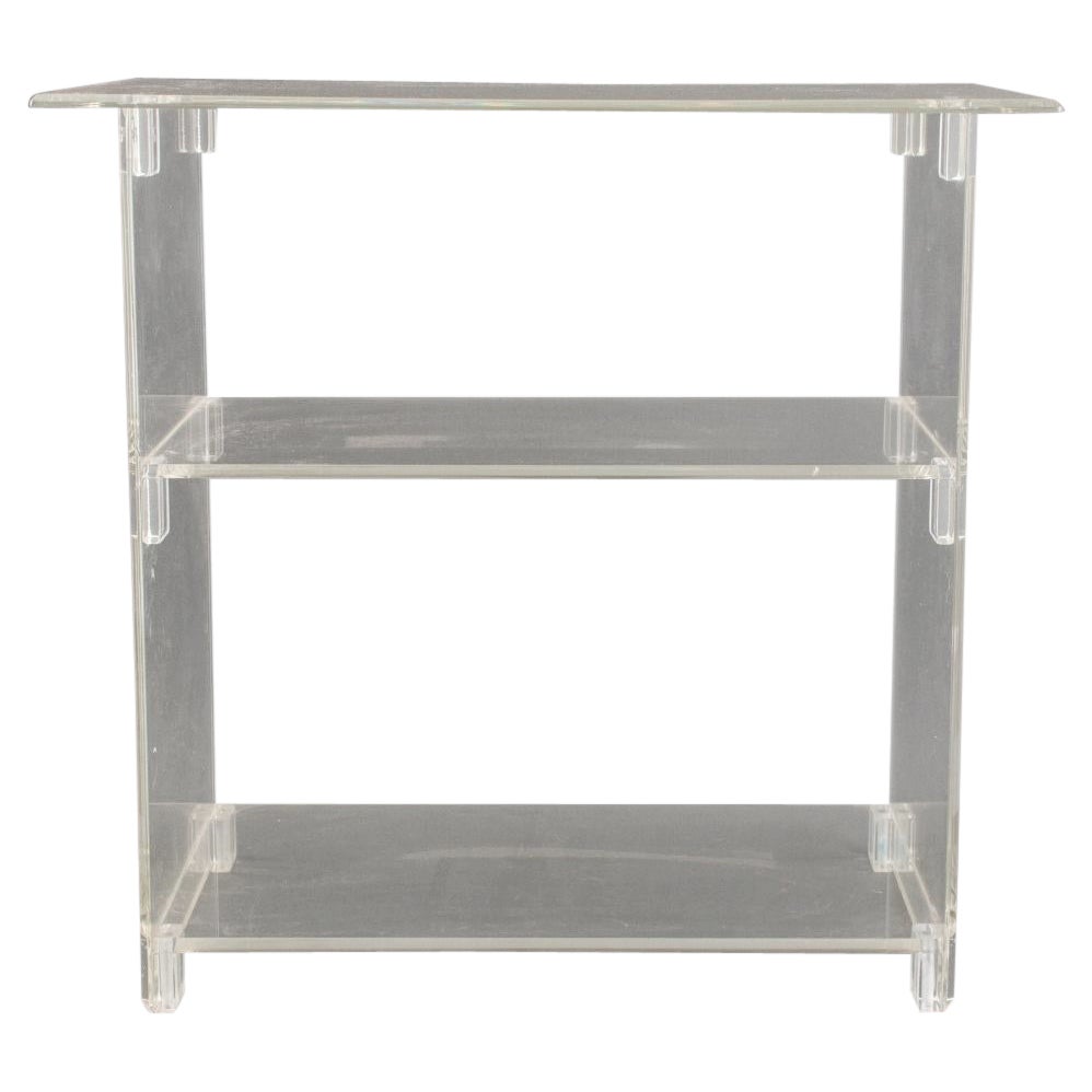 Charles Hollis Jones Manner Acrylic Lamp Table For Sale