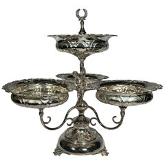 Vintage English Silver Plate Epergne circa 1950s