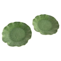 Green Metlox Poppytrail Lotus Plate - a Pair