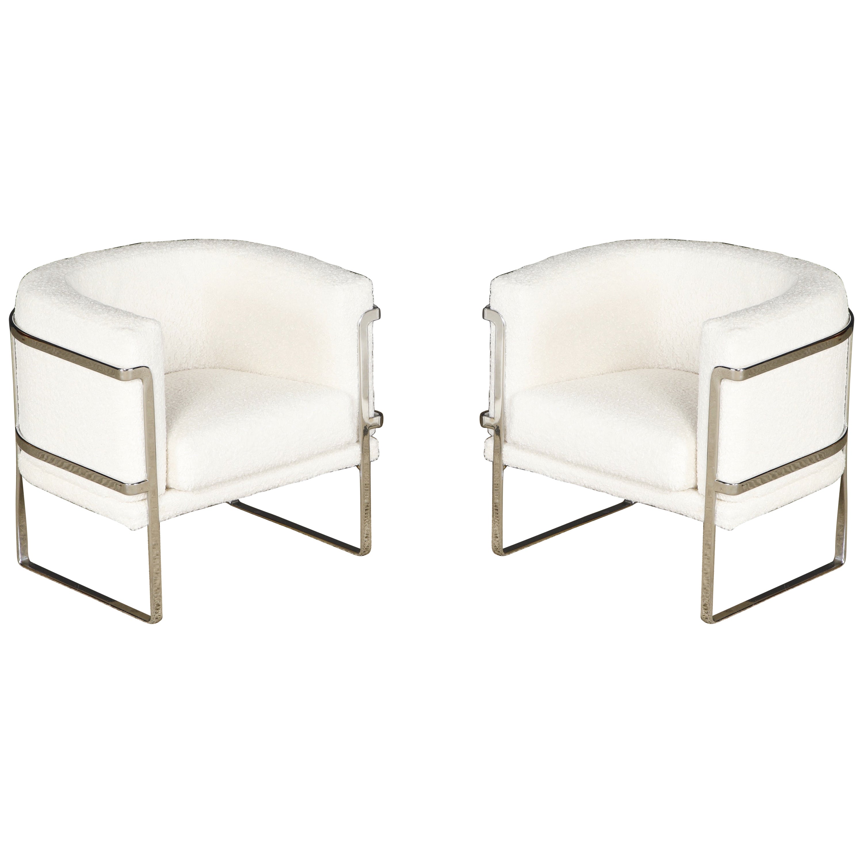 Pair of Club Chairs by Claudio Salocchi for Sormani Italy, c 1970, Signed For Sale