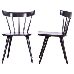 Paul McCobb Planner Group Mid-Century Modern Spindle Back Dining Chairs, Pair