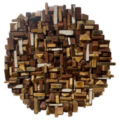 Große moderne Wandskulptur aus gemischtem natürlichem, organischem Holz, Moderne der Mitte des Jahrhunderts