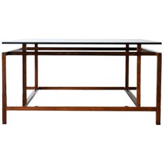 Henning Norgaard for Komfort Rosewood and Smoked Glass Coffee Table, ca. 1960