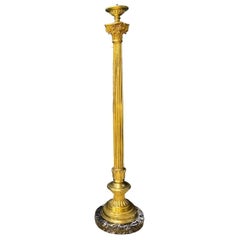 1900 Gild Bronze Corinthian Column Floor Lamp