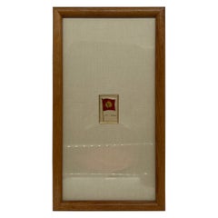 Vintage Sovereign Cigarettes "Imperial Standard" Japan Flag on Silk Framed Art